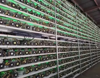 A modern mining farm showcasing energy-efficient setups
