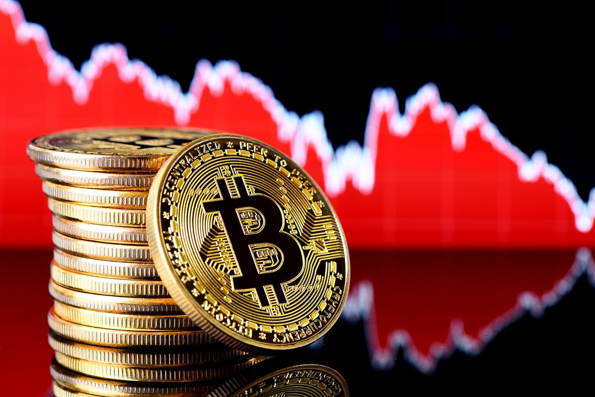 Bitcoin mining farm with rows of ASIC miners generating cryptocurrency